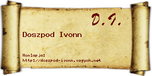 Doszpod Ivonn névjegykártya